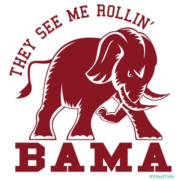 Vinyl Decal for Window - They See Me Rollin' BAMA - Picture 1 of 2